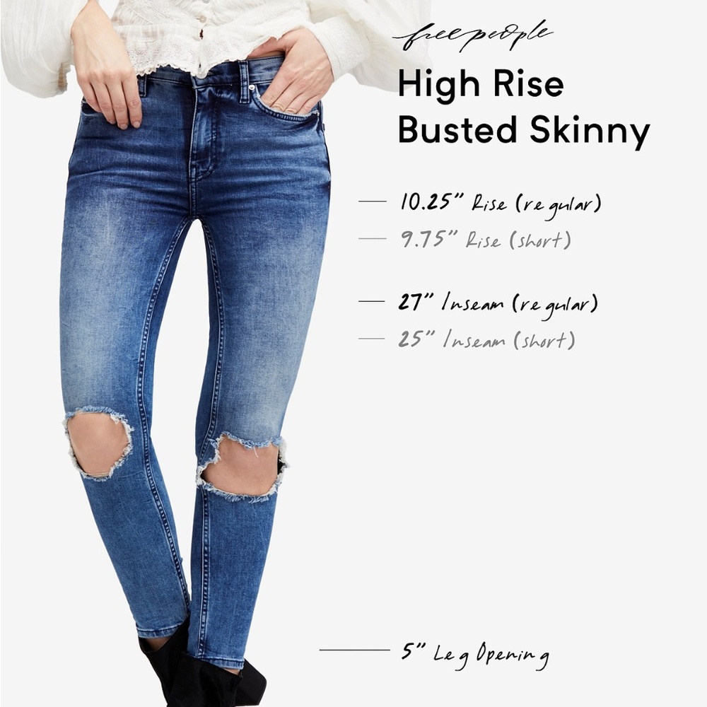 NWT FREE PEOPLE HIGH RISE BUSTED SKINNY JEANS